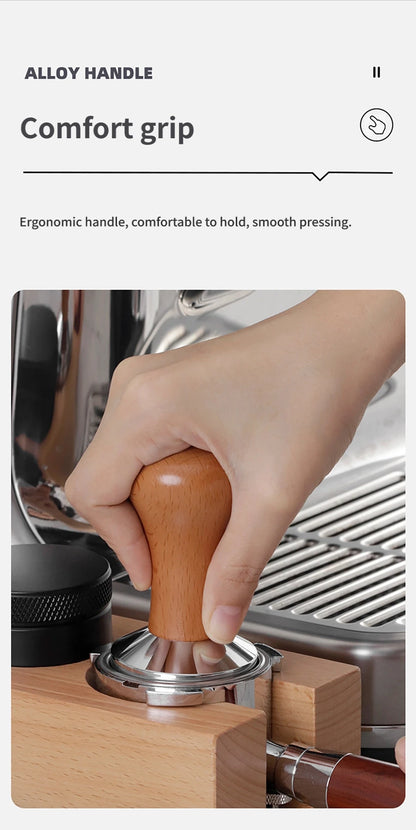 Coffee Barista Espresso Flat Tamper Base, Press Mat, Dosing Ring, Coffee Basket, Portafilter Holder, 58mm, 53mm, 51mm