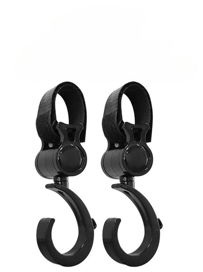 4pcs 360° Rotating Hooks for Stroller, Baby Carriage, Crib - Multi-Purpose Hanging Hooks