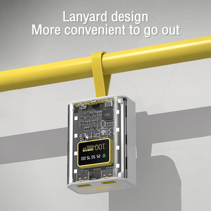 Transparent mobile power bank with 3 18650 battery packs, no welding power bank kit, DIY mobile power bank with night light