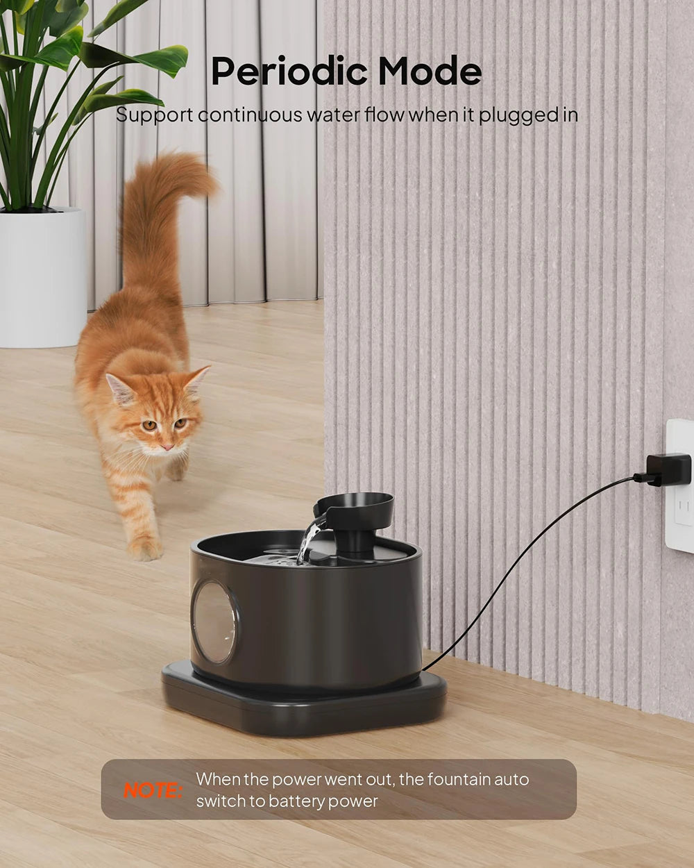 95 oz/2.8L Cordless Cat Water Fountain 5200mAh Rechargeable Battery Powered Pet Water Feeder Silent Pump Live Water Circulation