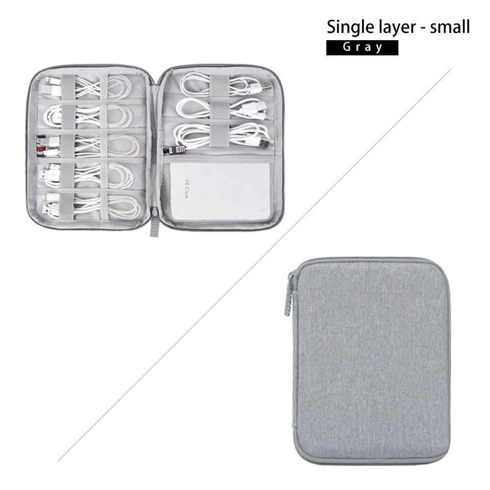 Travel Kit Case Pouch For USB Data Cable Earphone Wire pen Power bank Electronics Accessories Organizer Digital Storage Bag