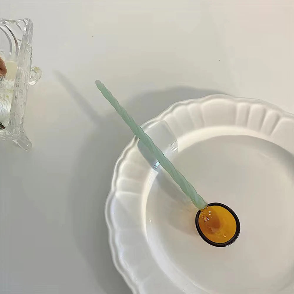 Crystal Spoon Glass Tea Spoon Creative Coffee Spoon Dessert Cake Spoon Tableware Milk Coffee Stirring Spoon Kitchen Dinnerware