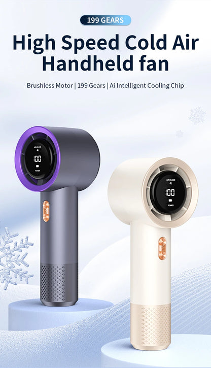 Xiaomi Portable Handheld Electric Fan High Speed Bladeless Fan USB Charging Silent Air Conditioner Digital Display Electric Fan