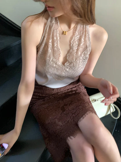 Casual Female Work Wear Office Shirts and Blouses Korean Basic Lace Shirts Women Vintage Clothing Chiffon Top