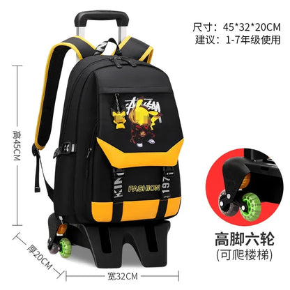 TAKARATOMY Backpack Trolley School Bag Pikachu School Bag Stationery Storage Backpack Multifunctional Travel Bag School Season