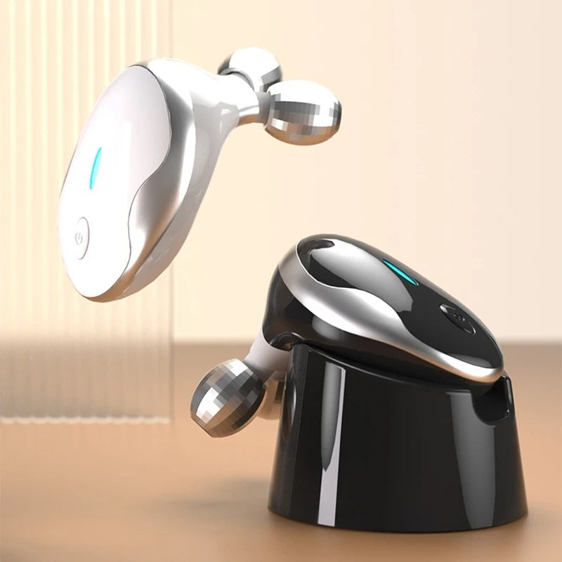 Electric Facial Roller Massager - EMS Microcurrent V-Shape Lifting Device for Face Contouring, Anti-Aging Skin Care & Hydration