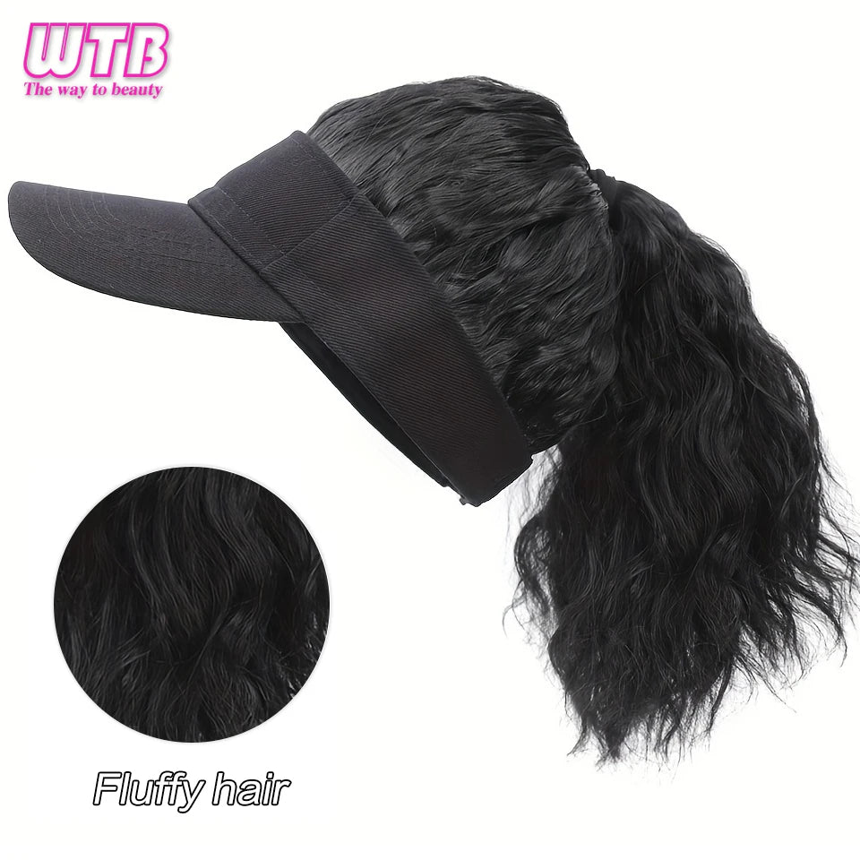 Hat With Hair Attached For Women Ponytail Curly Hair Hair Wig With Hair Cap Styling Baseball Baseball Cap Ponytail Hat Wig
