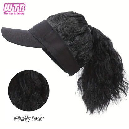 Hat With Hair Attached For Women Ponytail Curly Hair Hair Wig With Hair Cap Styling Baseball Baseball Cap Ponytail Hat Wig