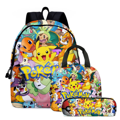 Pokemon Pikachu School Bags Backpacks Anime Kids Bags Kawaii Big Capacity Travel Bag Teenagers Schoolbag Girls Boys Rucksacks