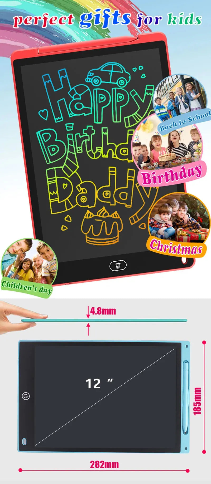 Tablets Electronic Handwriting Pad 12 inch Writing Board Drawing Tablet LCD Screen Writing Tablet Digital Graphic Toys for child