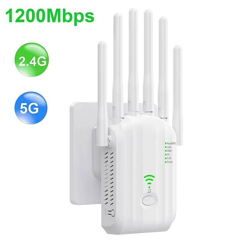 WiFi Repeater 1200Mbps 2.4GHz/5GHz Wireless Range Extender Signal Amplifier Wi-Fi Repetidor Booster EU/US Plug For Home Office