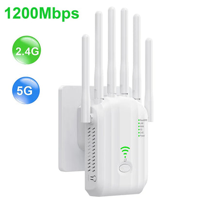 WiFi Repeater 1200Mbps 2.4GHz/5GHz Wireless Range Extender Signal Amplifier Wi-Fi Repetidor Booster EU/US Plug For Home Office