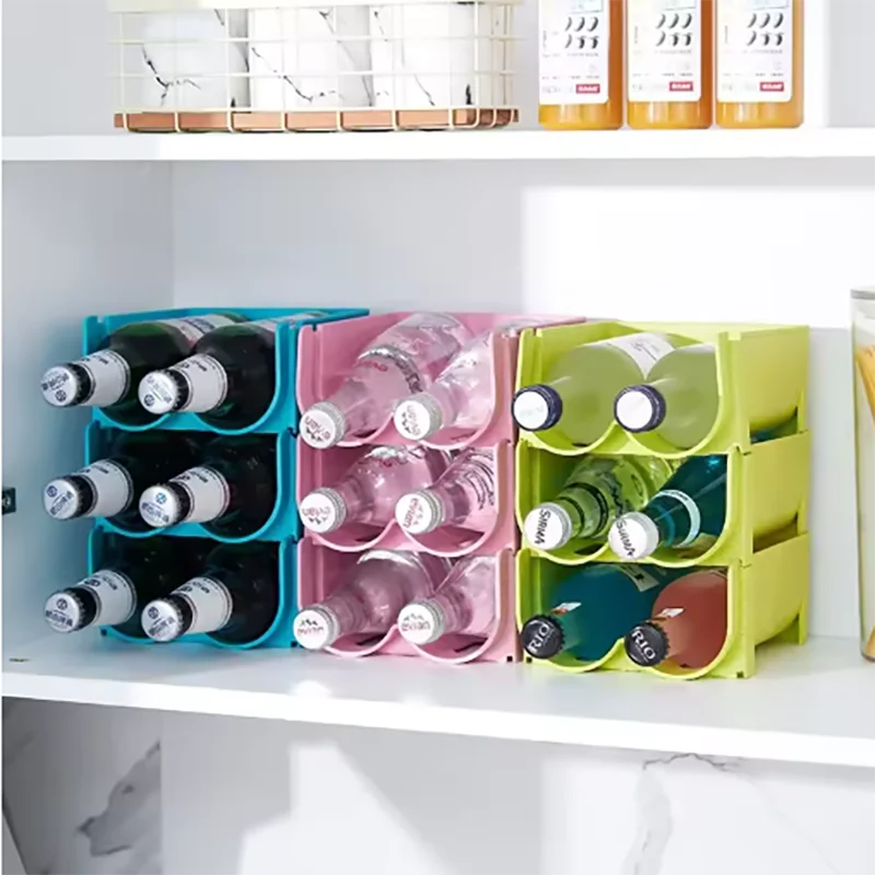 1/3PCS-Kitchen Organizer Refrigerator Rack Shelf Can Beer Wine Bottle Holder Rack Organizer Kitchen Storage Fridge Organizer
