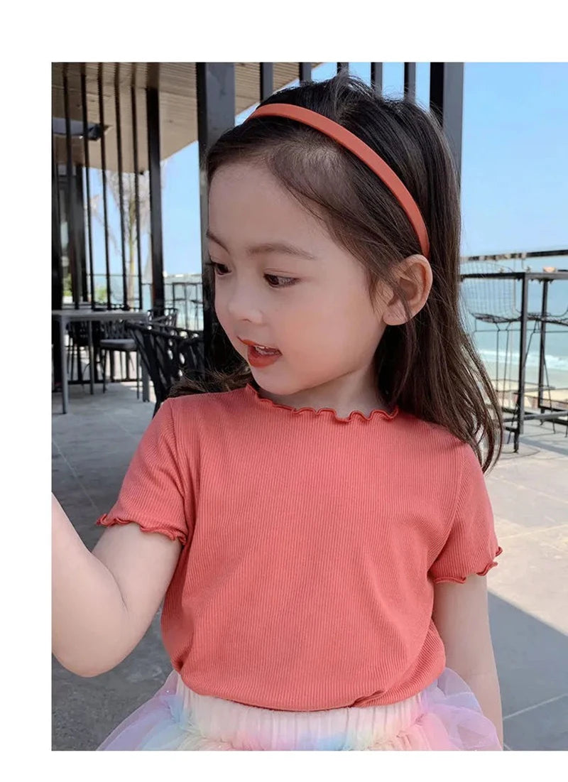 Baby Girls T-shirts for Kids Summer Sleeveless Knitted Tops Vest Outfits Girls Cute Halter Tops Tees Children Clothing 1-12 Year