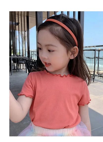 Baby Girls T-shirts for Kids Summer Sleeveless Knitted Tops Vest Outfits Girls Cute Halter Tops Tees Children Clothing 1-12 Year