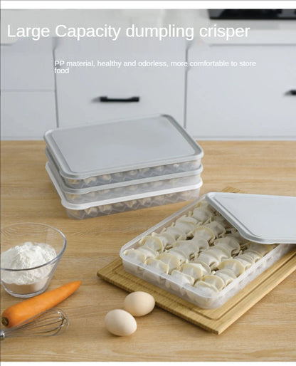 Food Storage Box, Fruit Egg Organizer, Refrigerator Fresh Keep Organizer, Kitchen Leak Proof Dumpling Storage Box