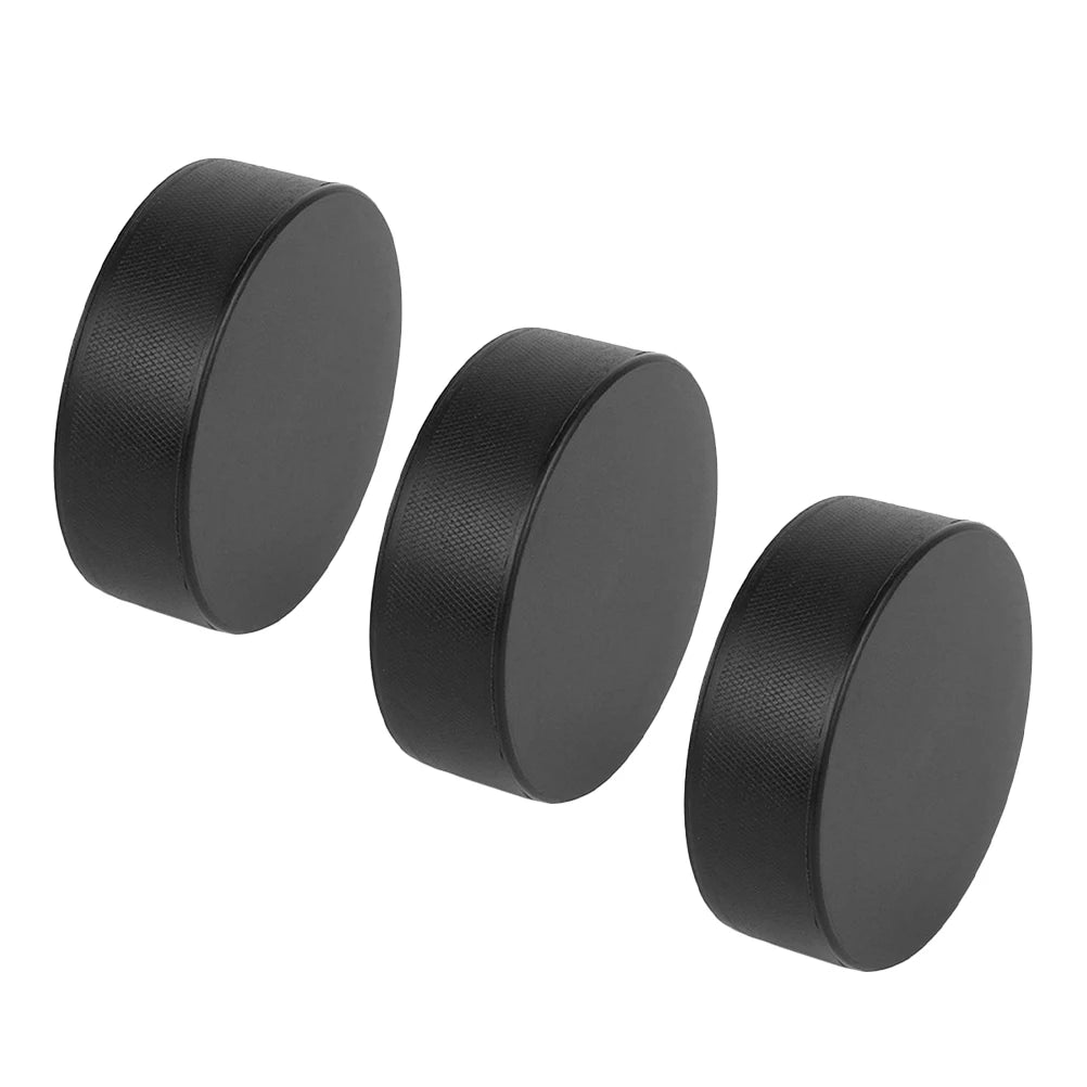 3pcs Black Ice Hockey Pucks Training Supplies Durable Solid Foam for Roller Hockey Sports Equipment