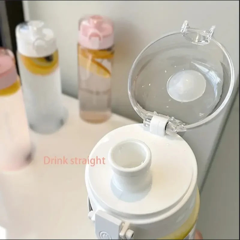 780ml/26.37oz Stay Hydrated and Healthy with Our Frosted Transparent Water Bottle for School, Outdoor, and Fitness Activities