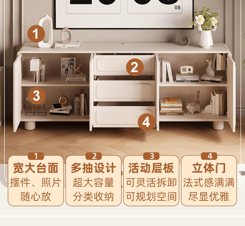Trendy Floor Standing Living Room Decoration Cabinets Simple Modern Accent Cabinet Storage House Container Vitrina Furniture