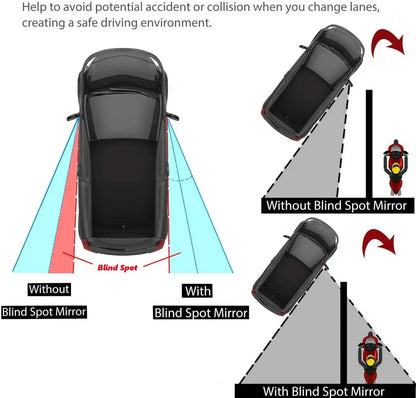 Car Blind Spot Mirror Frameless Auxiliary Rearview Mirror Auto Motorcycle Universal Wide Angle Adjustable Small Mirrors 2pcs