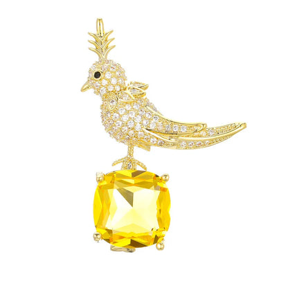 fashion crystal stone bird brooch women's mens coat accessories pins