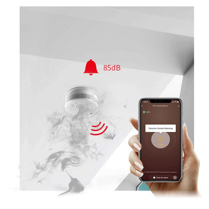 Alarmest Wifi Smoke Detector Smoke Sensor Highly Sensitive For smart Life app control Power by Tuya