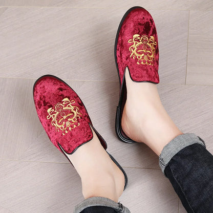 Half Shoes For Men Coiffeur Designer Shoes Men Fashion Italian Mens Casual Shoes Hot Sale Brand Mule Masculino Erkek Ayakkabi