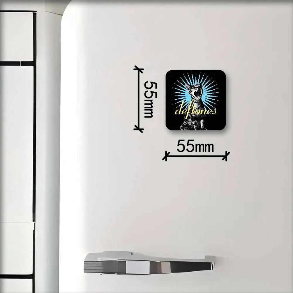 Deftones Music Fridge Magnet Creative Square Refrigerator Magnets Picture For Kitchen Office Whiteboard Home Decoration Gifts