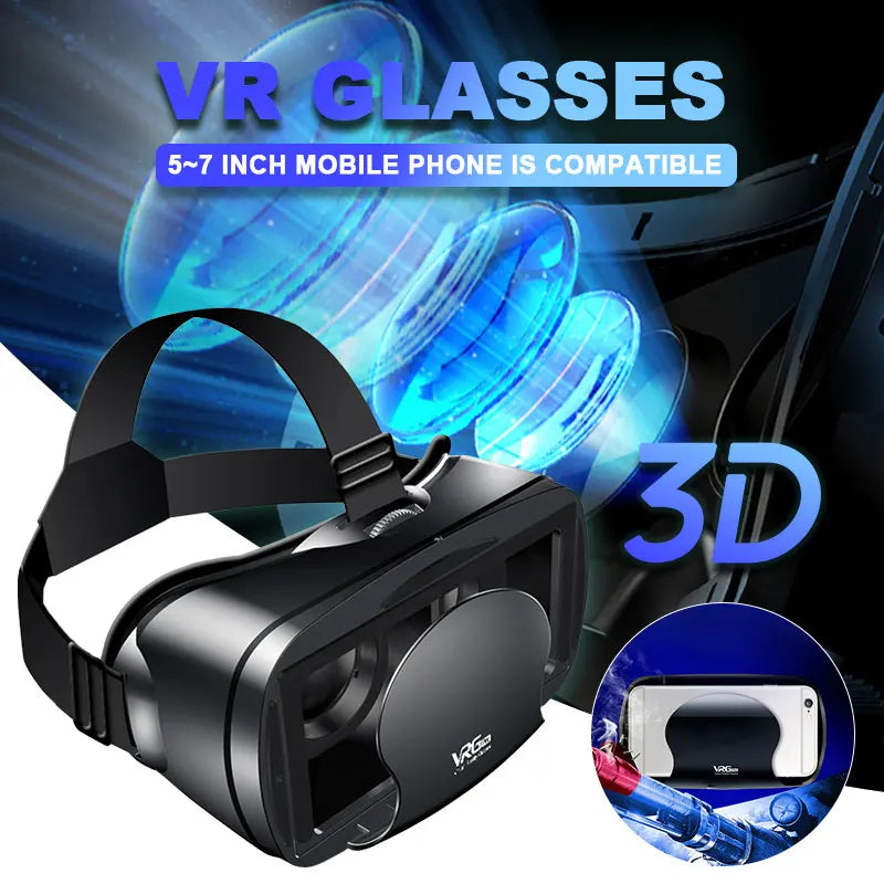 Virtual Reality 3D VR Headset Smart Glasses Helmet for Smartphones Cell Phone Mobile 7 Inches Lenses Binoculars Goggles Devices