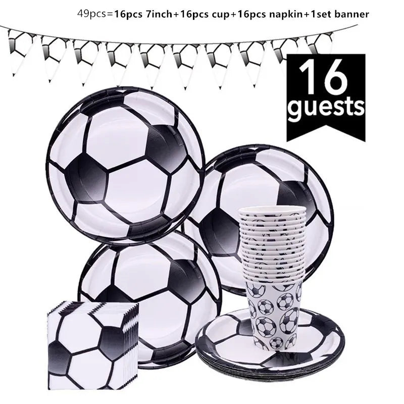 108*180cm Football Tablecloth Party Supplies Disposable Plate Tableware Party Birthday Party Decor Kids Boy Soccer Party Supplie