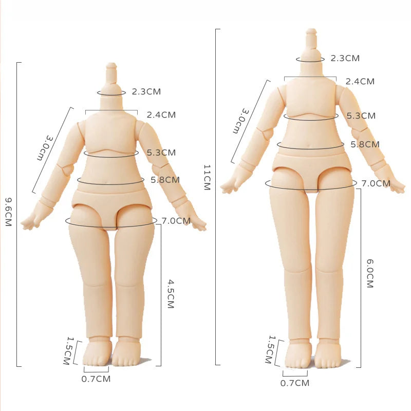 Obitsu 11 Doll Toys YMY Body Suitable for GSC Head Ob11 BJD Body Spherical Joint Doll Toy Hand Set Accessories