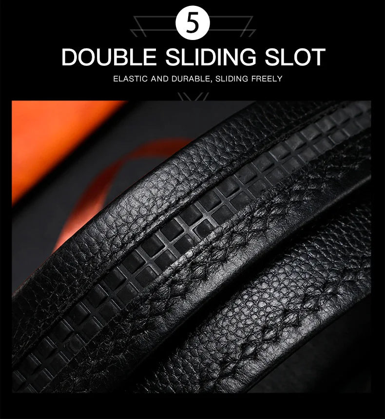 Men Leather Belt Metal Car Automatic Buckle Work Belt High Quality Men 120cm Leather Belt Business