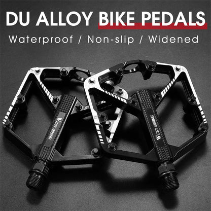 WEST BIKING DU Bearing Bicycle Pedal Anti-slip Cycling Pedal Ultralight Aluminum Alloy MTB Road Bike Pedal Bike Accessories