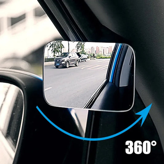 Car Auxiliary Blind Spot Mirror Interior  Convex Rearview Mirror 360 Degree Wide Angle Adjustable Parking Rimless Mirrors