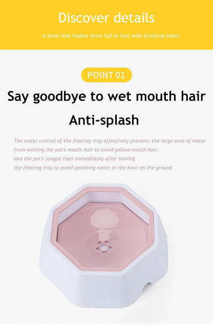 Anti-splash Water Bowl Dogs Drinker Slow Drinking Bowl Non-Wetting Mouth Anti-Overflow Water Feeding Dog Waterer Pet Accessories