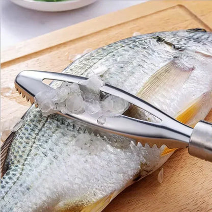Stainles Fish Scales Scraping Graters Fast Cleaner Remove Skin Brush Cleaning Scraper Peeler Bone Scaler Tongs Tweezers Tool