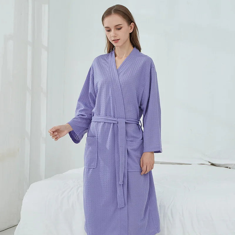 Soft and Comfortable Bathrobe Sauna Suits for Women Thin Nightgown Long Couples Home Clothes for Hotel Bathrobe Men