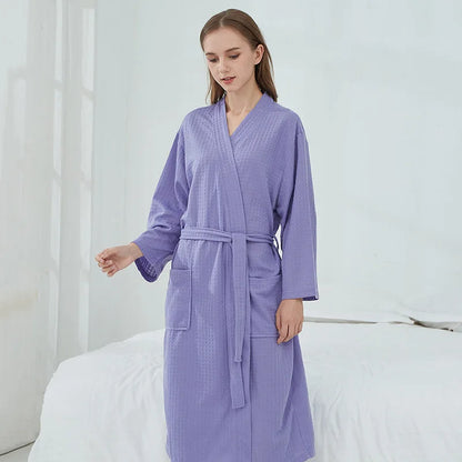 Soft and Comfortable Bathrobe Sauna Suits for Women Thin Nightgown Long Couples Home Clothes for Hotel Bathrobe Men