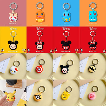 Cute cartoon For Apple Airtag Case Silicone Protective Cover Locator Tracker Keychain Shell
