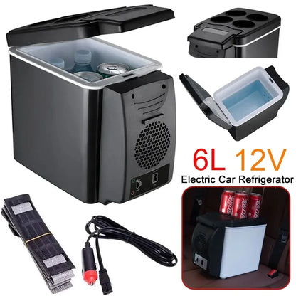 6L 12V Mini Fridge Electric Car Refrigerator Freezer Vehicle Refrigeration and Heating Ice Box Car Electronic Devices Fridge
