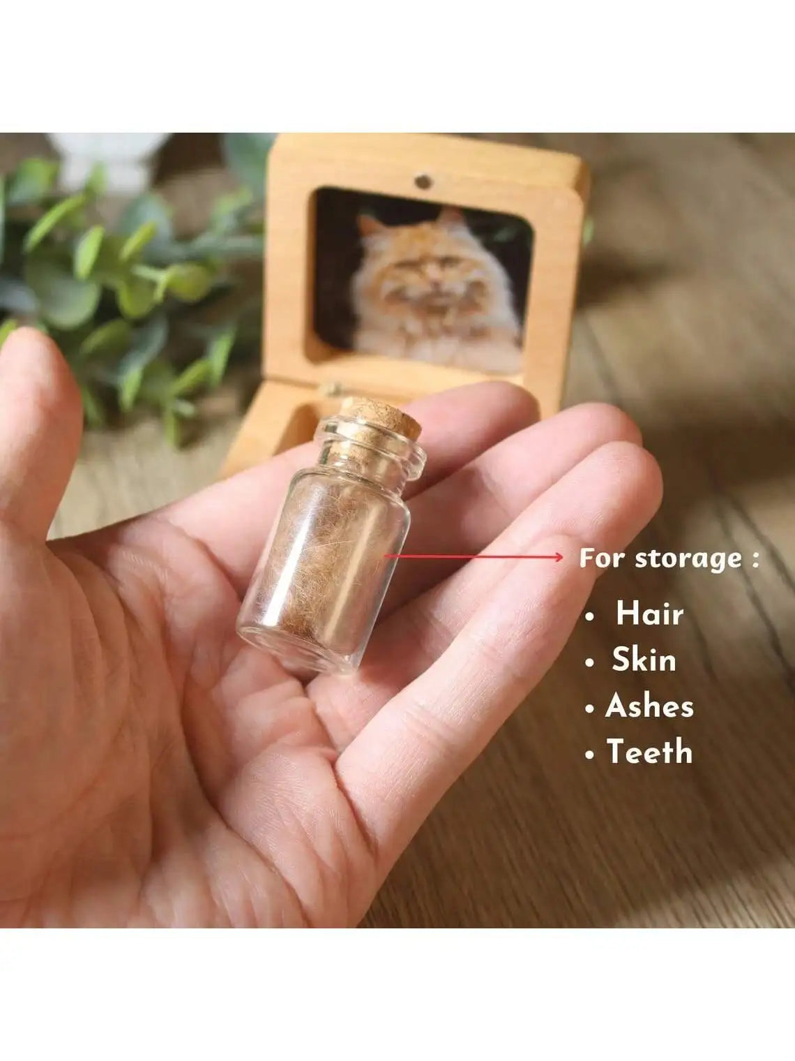 Customized pet souvenir gifts, wooden pet hair souvenir box, personalized pet fur souvenirs