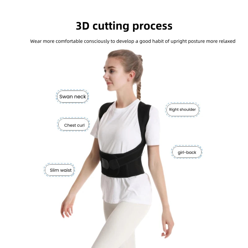 Posture Back Brace Adjustable Back Support Strap to Men and Women Prevent Spinal Distortion and Hunchback Suitable for Exercise