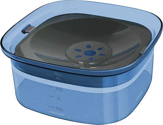 Pet Water Bowl Leakproof Anti-Slip 2L Large Capacity Dog Water Bowl Transparent Basin For Dogs Traveling Drinking Water