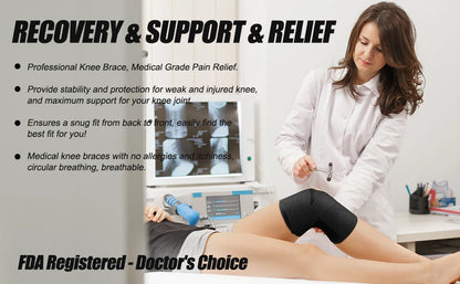 Breathable Knee Pads Support with Side Stabilizers for Men and Women Meniscal Tear Knee Pain ACL MCL Arthritis Injuries Recovery