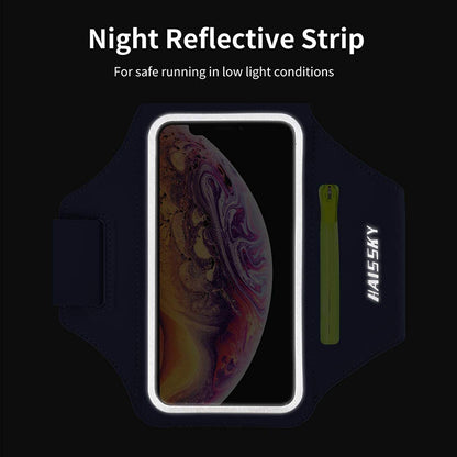 HAISSKY Zipper Pocket Running Sports Armband For iPhone 16 15 14 13 12 11 Pro Max 15 Plus Belt On Hand Phone Brassard Bags