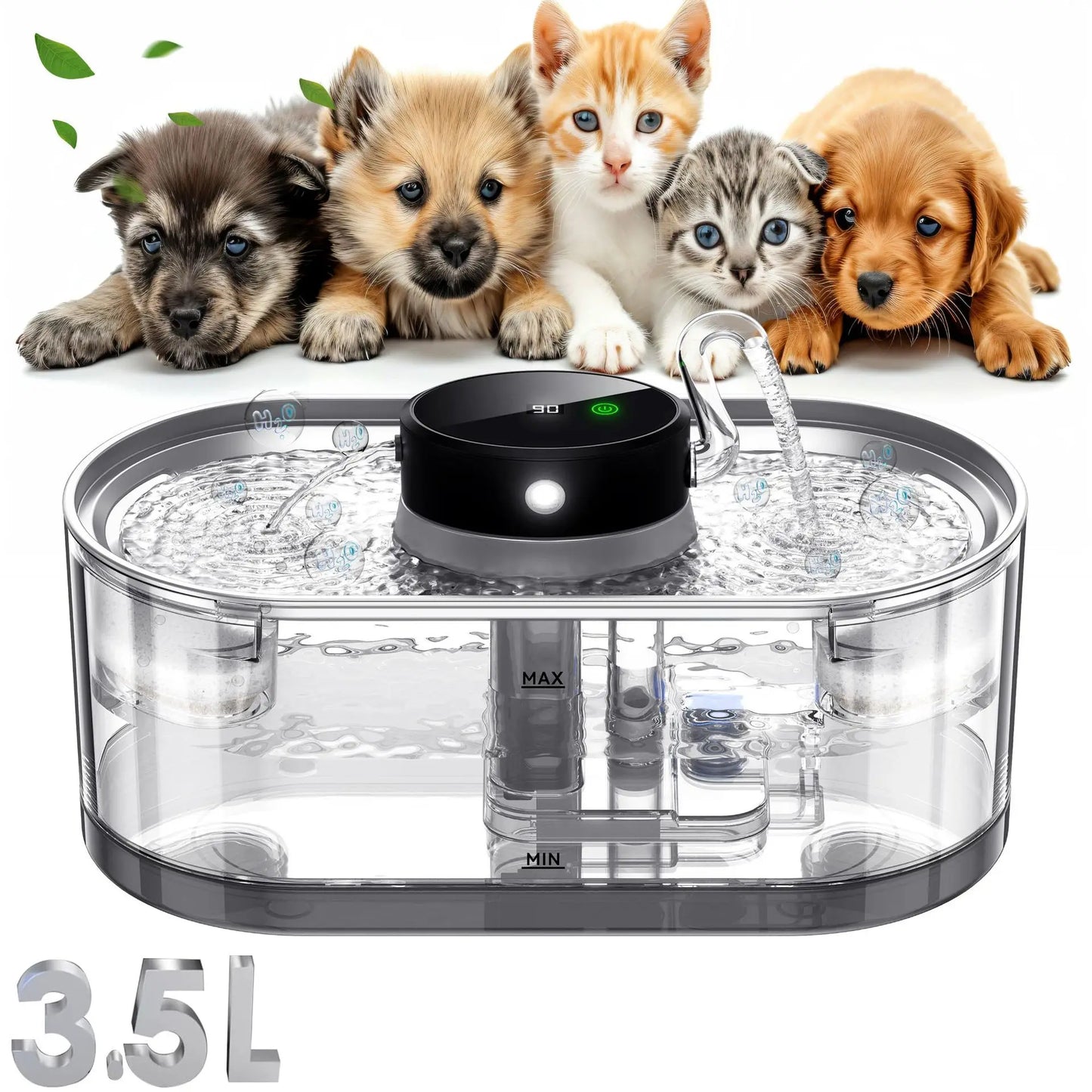 Stainless Steel Wireless Smart Cat Water Fountain 5000mah Pet Water Dispenser for Dog Cat Infrared Sensor Pet Drinkier Fountain