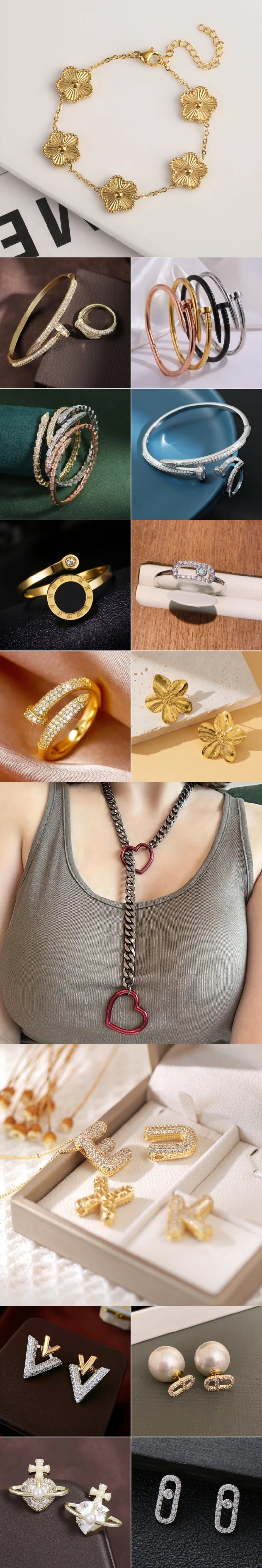 RAKOL Exquisite Copper Gold-plated Zircon Pendant American Minimalist Collarbone Chain 26 A-Z Balloon Letter Necklace For Women