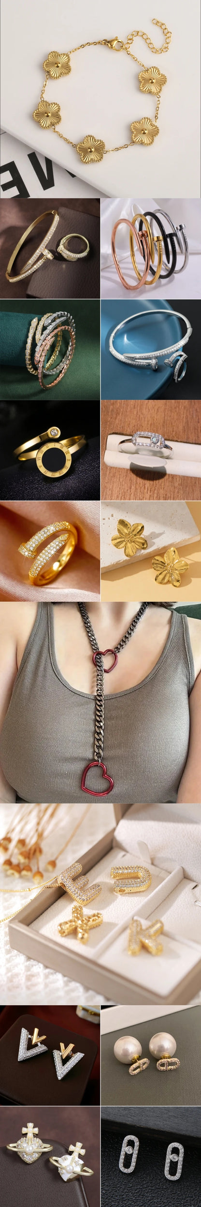 RAKOL Exquisite Copper Gold-plated Zircon Pendant American Minimalist Collarbone Chain 26 A-Z Balloon Letter Necklace For Women