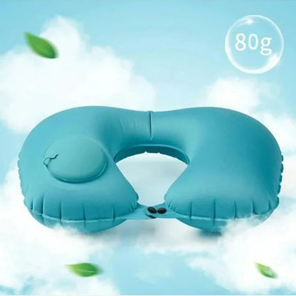 Inflatable Travel Neck Pillow U-shaped Cervical Orthopedic Protection Pillow Outdoor Portable Foldable Pillow Travel Essentials