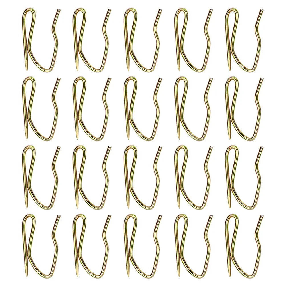 50pcs Metal Curtain Hooks for Drapes- Shaped Drapery Hook for Window Curtain Door Curtain Shower Curtain Golden